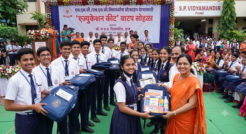 एस.एस.सी. / एच.एस.सी. विद्यार्थ्यांना प्रोत्साहन देण्यासाठी एज्युकेशन कीट वाटप करण्यात आले.
